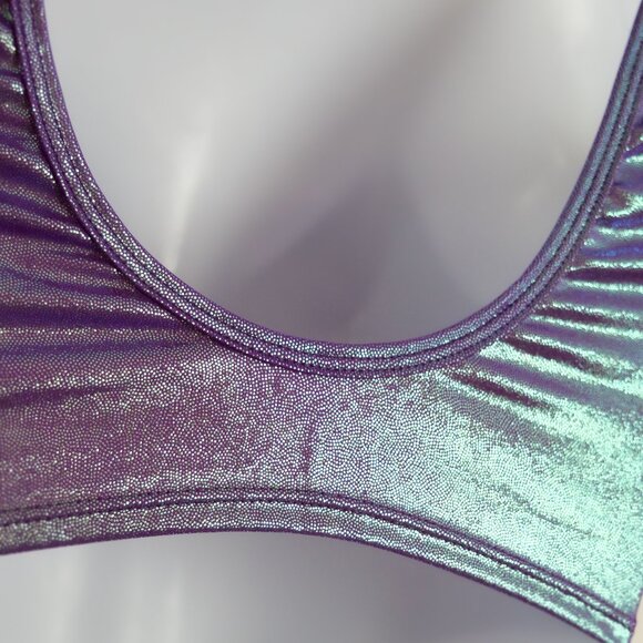 J. Valentine Purple Pulsing Holo Tank Top Crop Top SIZE S - Picture 8 of 8